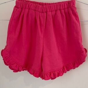 Kids Ruffle Hem Pink Shorts